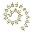 6mm Vermeil Bezeled Prehnite Cushion Pendant 1 Bead - The Bead Traders