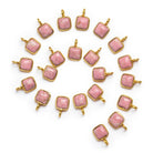 6mm Vermeil Bezeled Thulite Cushion Pendant 1 Bead - The Bead Traders