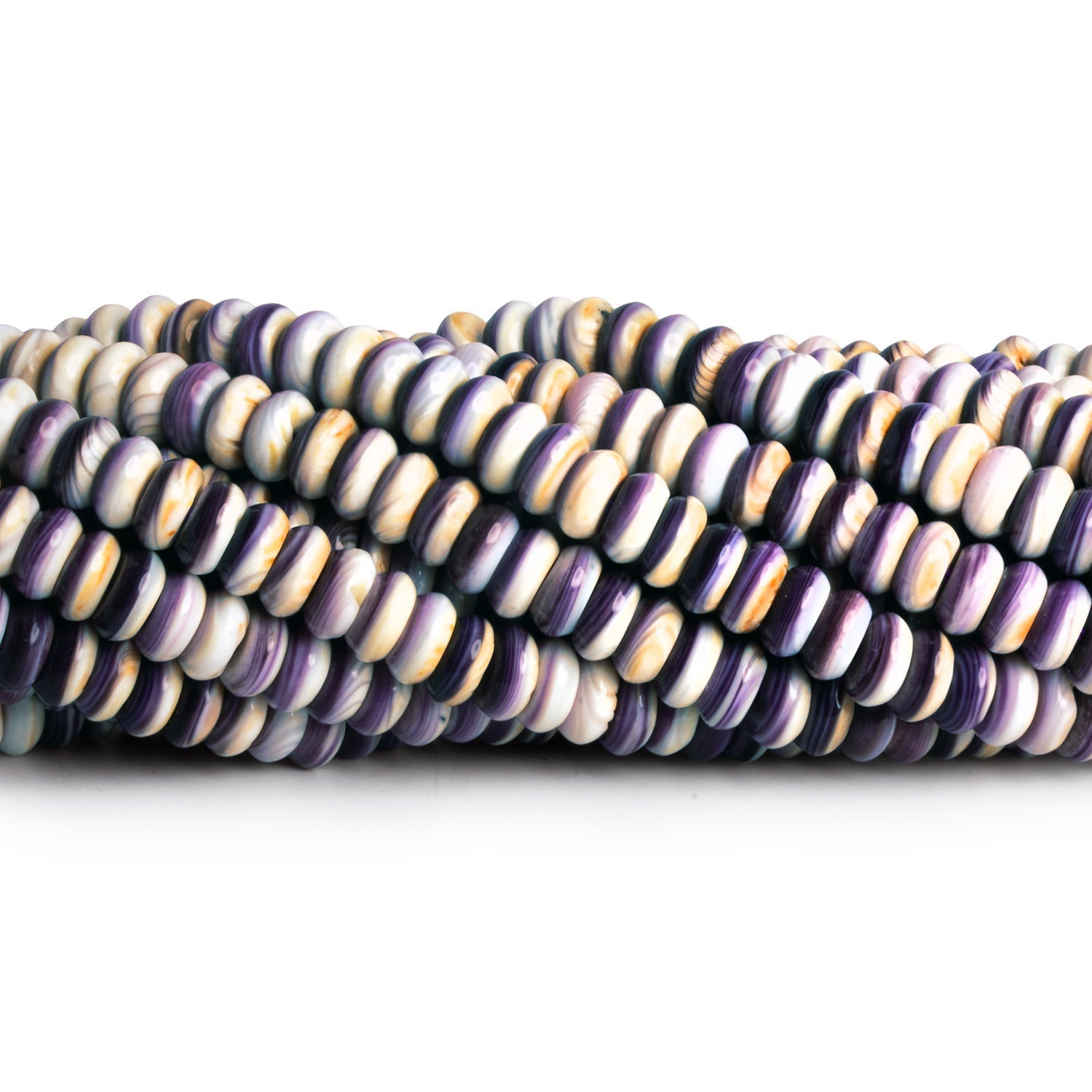 6mm Wampum Shell Plain Heishis 16 inch 130 beads - The Bead Traders
