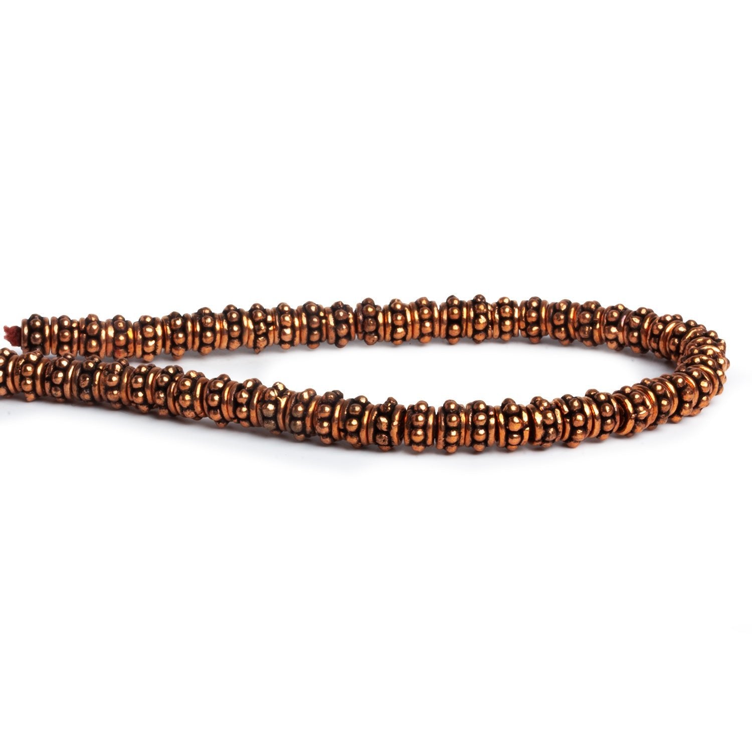 6x3.5mm Copper Daisy Ring Spacers 8 inch 52 beads - The Bead Traders