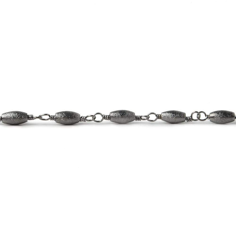 6x3mm Black Gold Brushed Rice Black Gold Chain 25 beads - The Bead Traders
