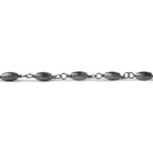 6x3mm Black Gold Brushed Rice Black Gold Chain 25 beads - The Bead Traders