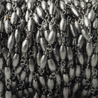 6x3mm Black Gold Brushed Rice Black Gold Chain 25 beads - The Bead Traders