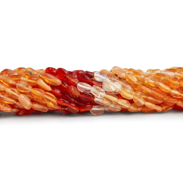 6x3mm Fire Opal Plain Nuggets 17 inch 90 beads