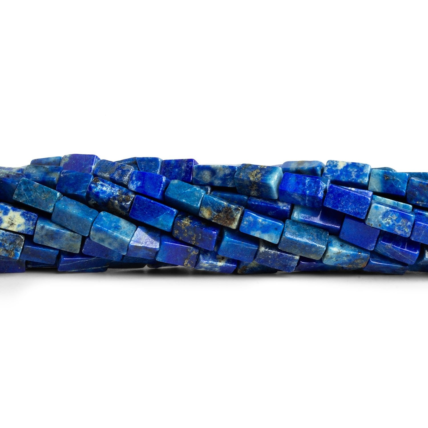 6x3mm Lapis Lazuli Plain Rectangles 14 inch 60 beads - The Bead Traders