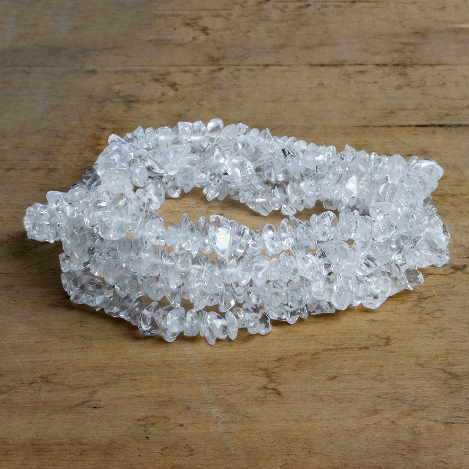 6x4mm Crystal Quartz Chips 36 inch 260 beads - The Bead Traders
