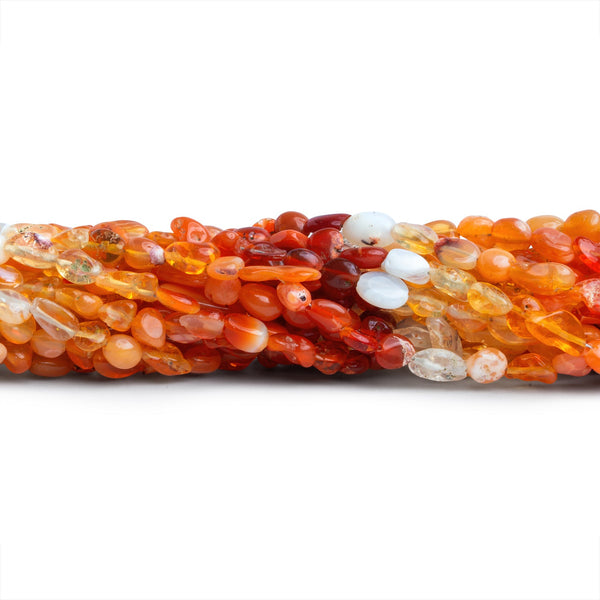 6x4mm Fire Opal Plain Nuggets 18 inch 85 beads