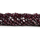 6x4mm Garnet Faceted Ovals 12 inch 55 beads - The Bead Traders