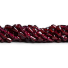 6x4mm Garnet Handcut Tubes 12 inch 53 beads - The Bead Traders
