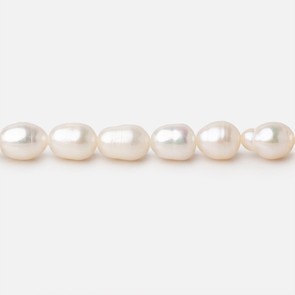 6x4mm Off White Ringed Oval Pearls 15 inch 58 beads - The Bead Traders