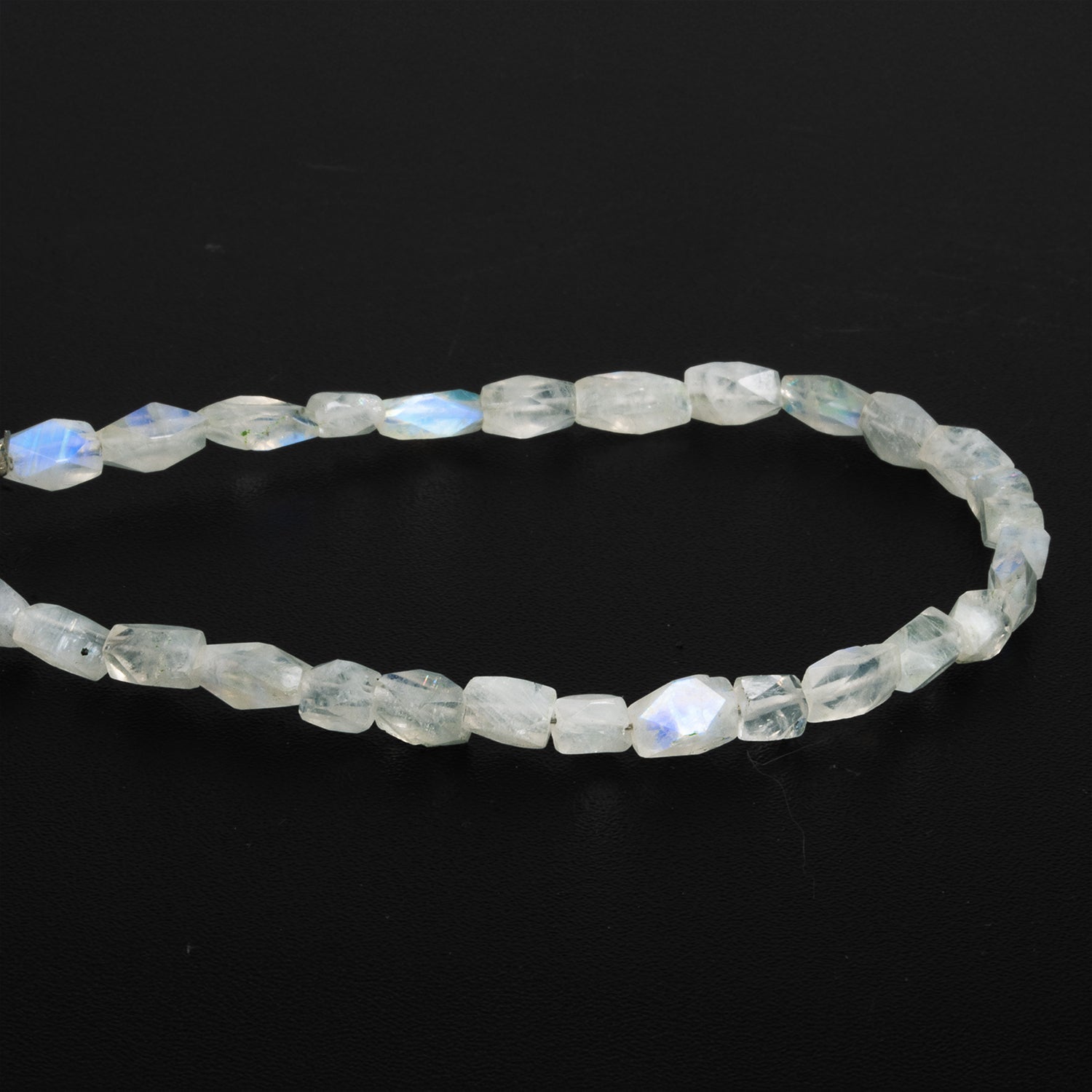 6x4mm Rainbow Moonstone Cornerless Rectangle 7.5 inch 24 beads - The Bead Traders