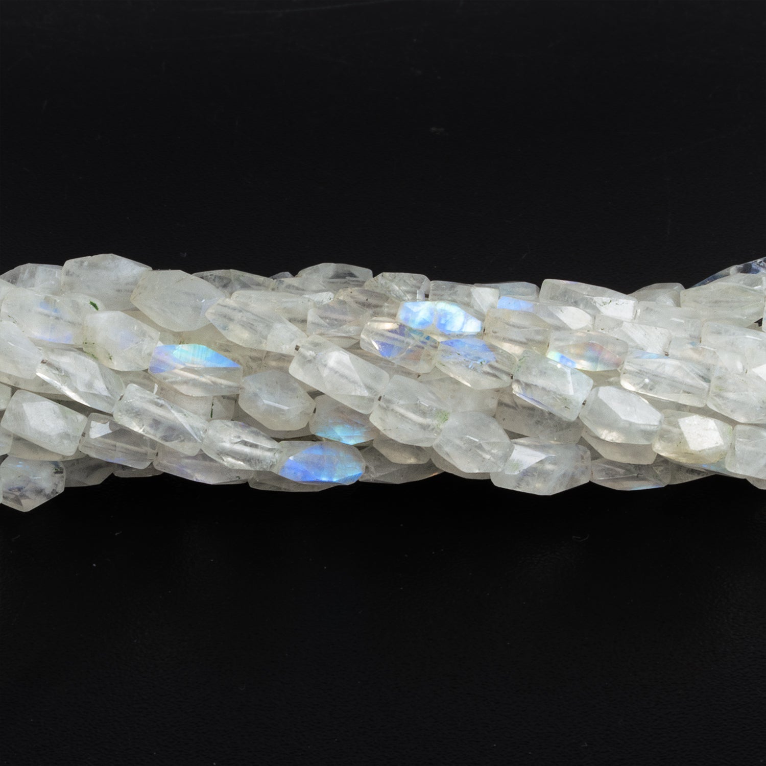 6x4mm Rainbow Moonstone Cornerless Rectangle 7.5 inch 24 beads - The Bead Traders