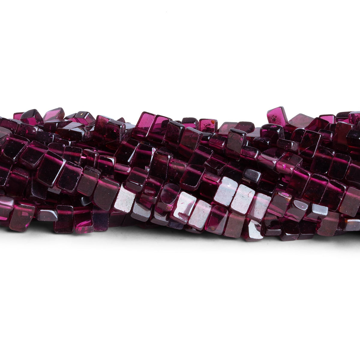 6x4mm Rhodlite Garnet Top-Drilled Rectangles 16 inch 105 beads - The Bead Traders