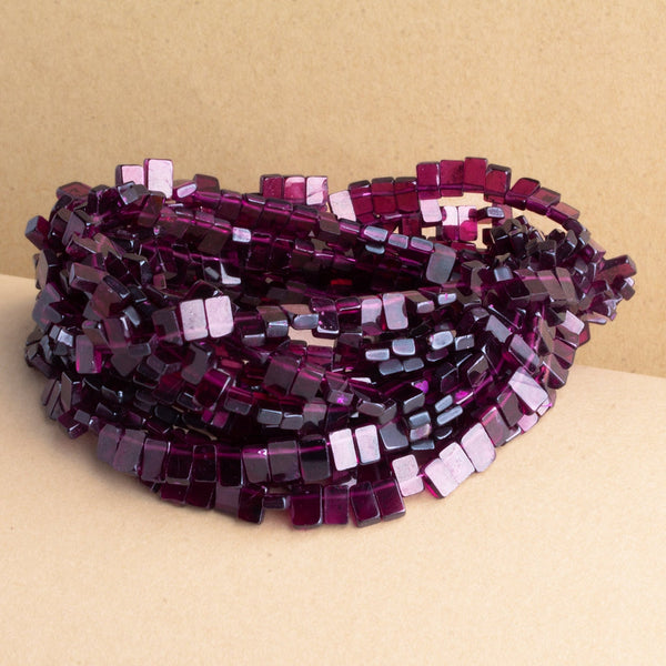 6x4mm Rhodlite Garnet Top-Drilled Rectangles 16 inch 105 beads