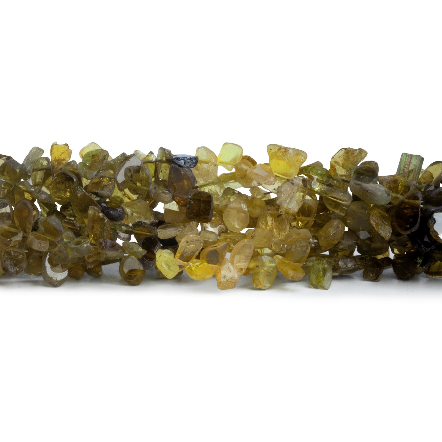 6x4mm Yellow Tourmaline Top - Drilled Slices 8 inch 65 beads - The Bead Traders
