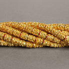 6x5mm 22kt Gold Plated Copper Decorated Tubes 8 inch 32 beads - The Bead Traders