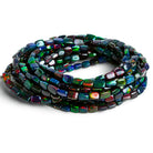 6x5mm Black Ethiopian Opal Plain Rectangles 16 inch 65 beads - The Bead Traders
