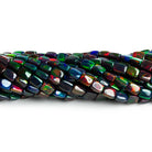 6x5mm Black Ethiopian Opal Plain Rectangles 16 inch 65 beads - The Bead Traders