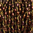 6x5mm Brown Oval Pearl Gold Chain 26 beads - The Bead Traders