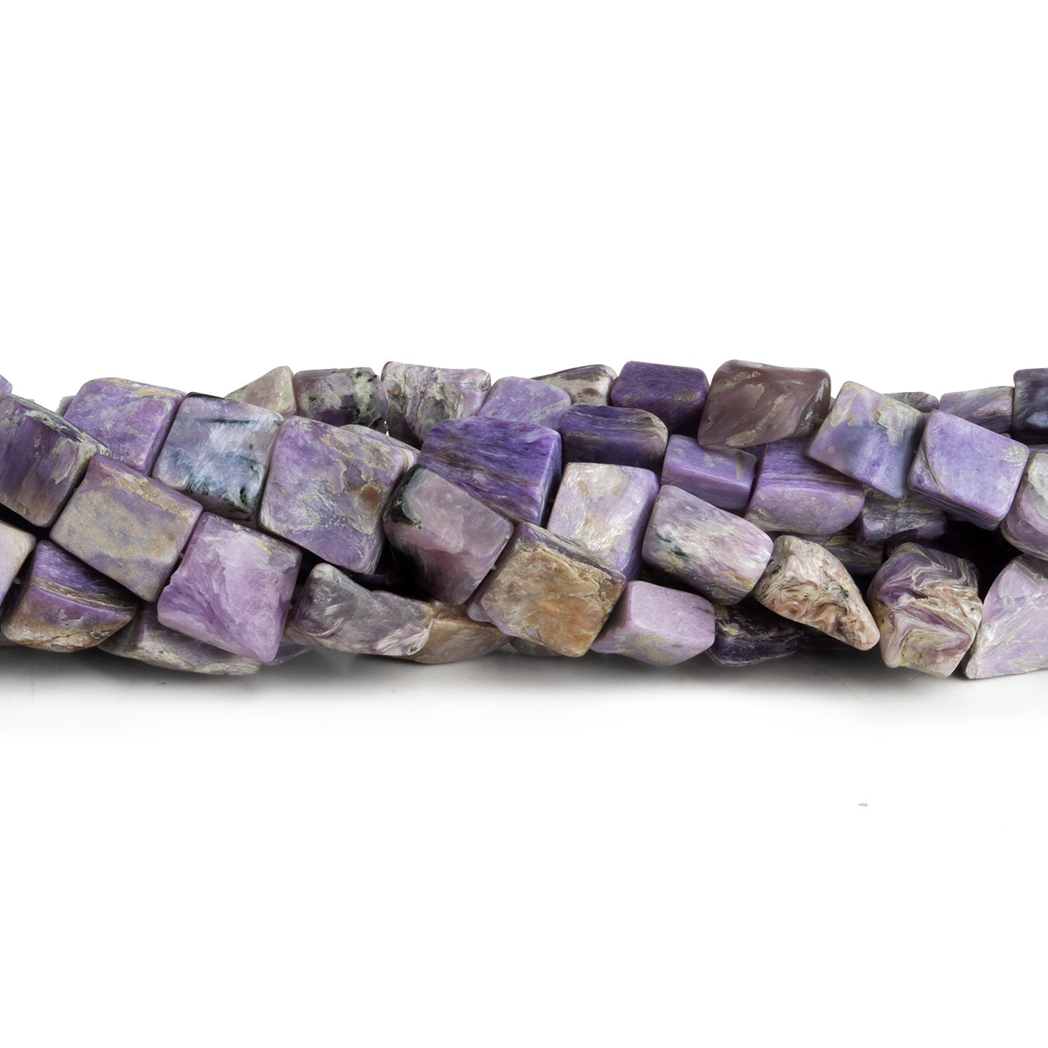 6x5mm Charoite Square Nuggets 7.5 inch 28 beads - The Bead Traders