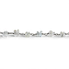 6x5mm Crystal Quartz Double Nugget Black Gold Chain 58 beads - The Bead Traders