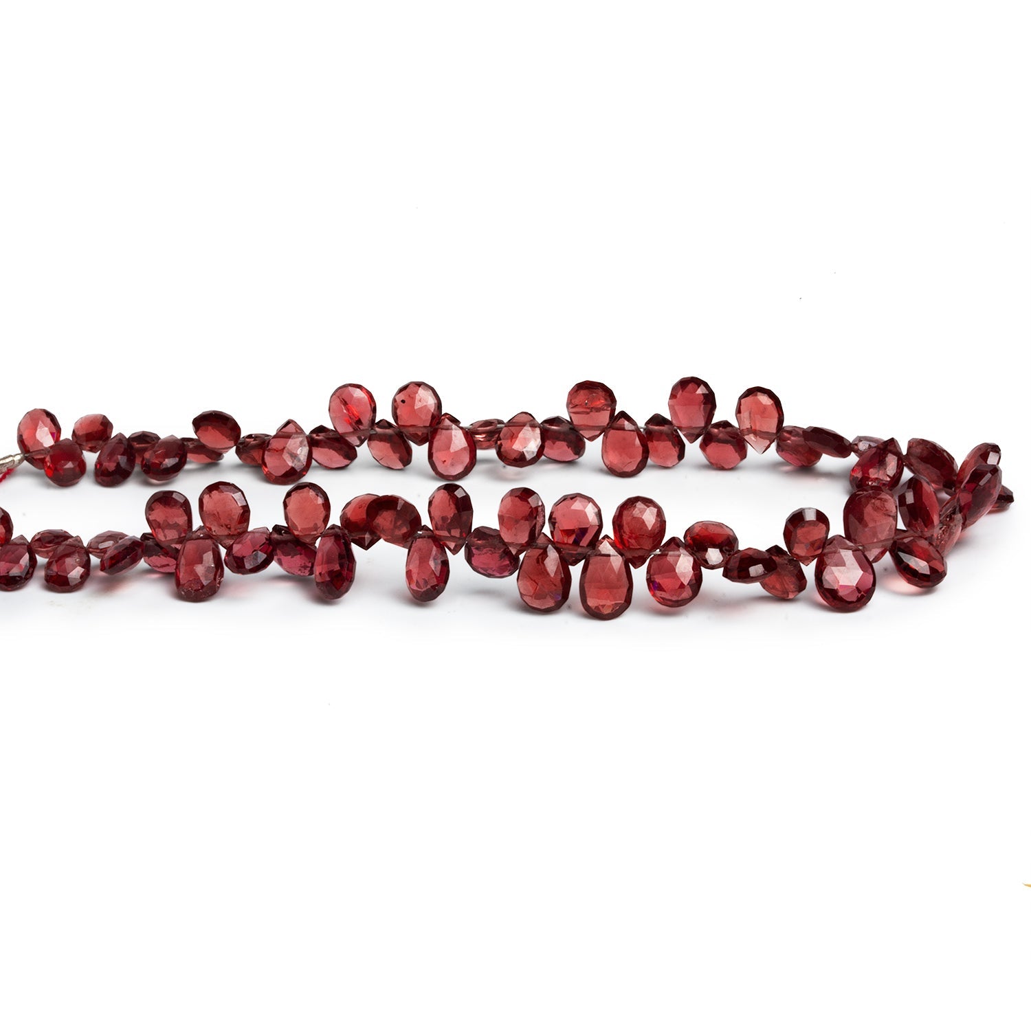 6x5mm Garnet Faceted Pears 8 inch 70 beads - The Bead Traders