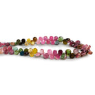 6x5mm Multicolor Tourmaline Plain Pears 8 inch 69 beads - The Bead Traders