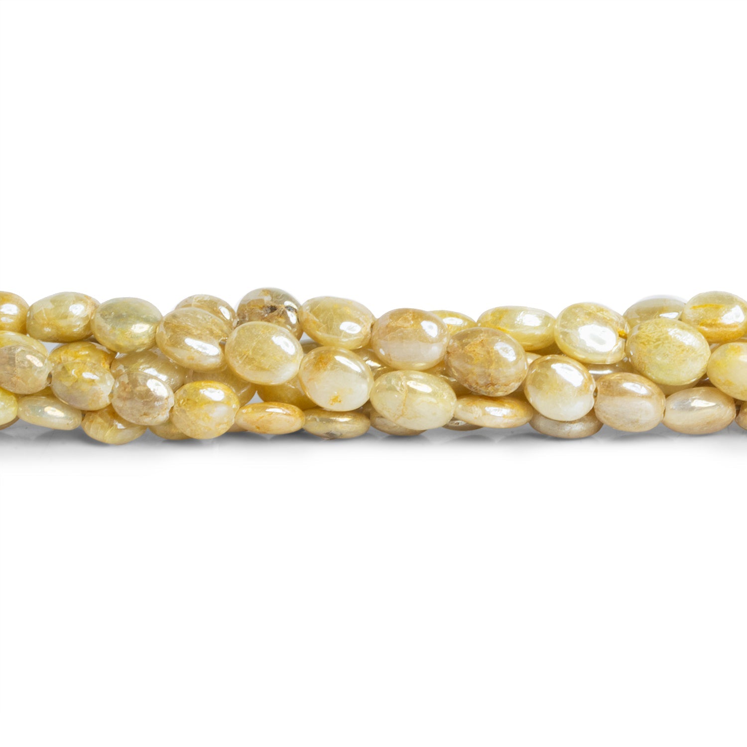 6x5mm Mystic Yellow Sapphire Plain Ovals 8 inch 28 beads - The Bead Traders