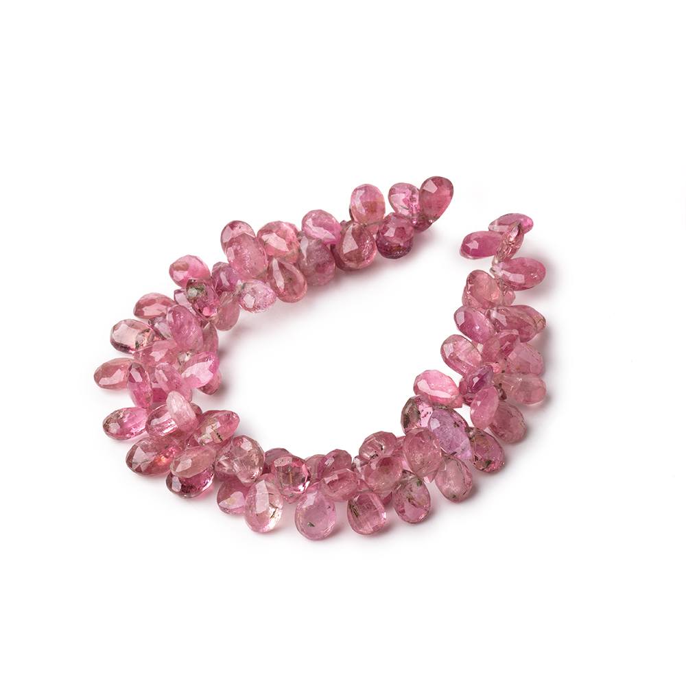 6x5mm Pink Tourmaline Faceted Pears Lot of Two Strands - The Bead Traders