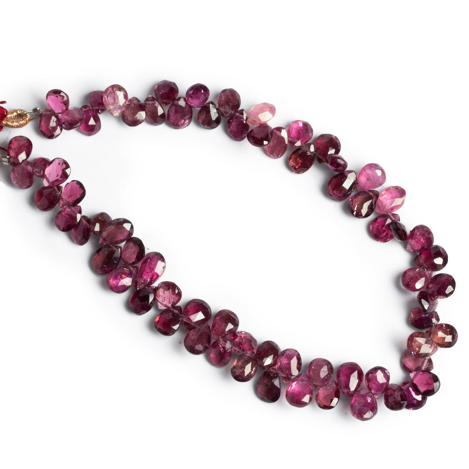6x5mm Rhodolite Faceted Pears 7.5 inch 68 beads - The Bead Traders