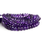 7-10mm African Amethyst Faceted Rondelles 15 inch 68 beads - The Bead Traders