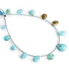 7 - 10mm Blue Peruvian Opal Faceted Pears 8 inch 12 beads - The Bead Traders