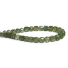 7 - 10mm Moss Aquamarine Faceted Cubes 8.5 inch 28 beads - The Bead Traders