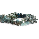 7-10mm Moss Aquamarine Faceted Hearts 8 inch 41 beads - The Bead Traders
