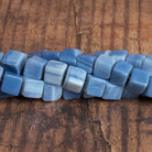 7 - 10mm Pale Blue Opal Plain Cubes 8 inch 23 beads - The Bead Traders