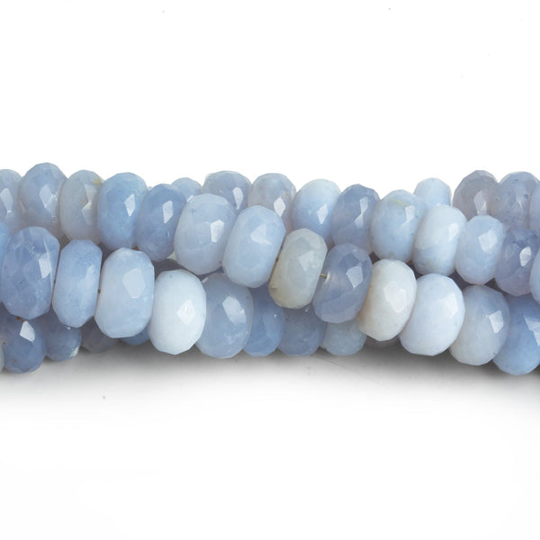 7-10mm Turkish Chalcedony Faceted Rondelles 16 inch 85 beads