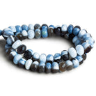 7-11mm Banded Denim Opal Faceted Rondelles 16 inch 60 beads - The Bead Traders