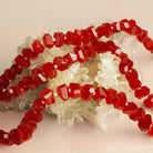 7 - 11mm Carnelian Faceted Nuggets 8 inch 25 beads - The Bead Traders