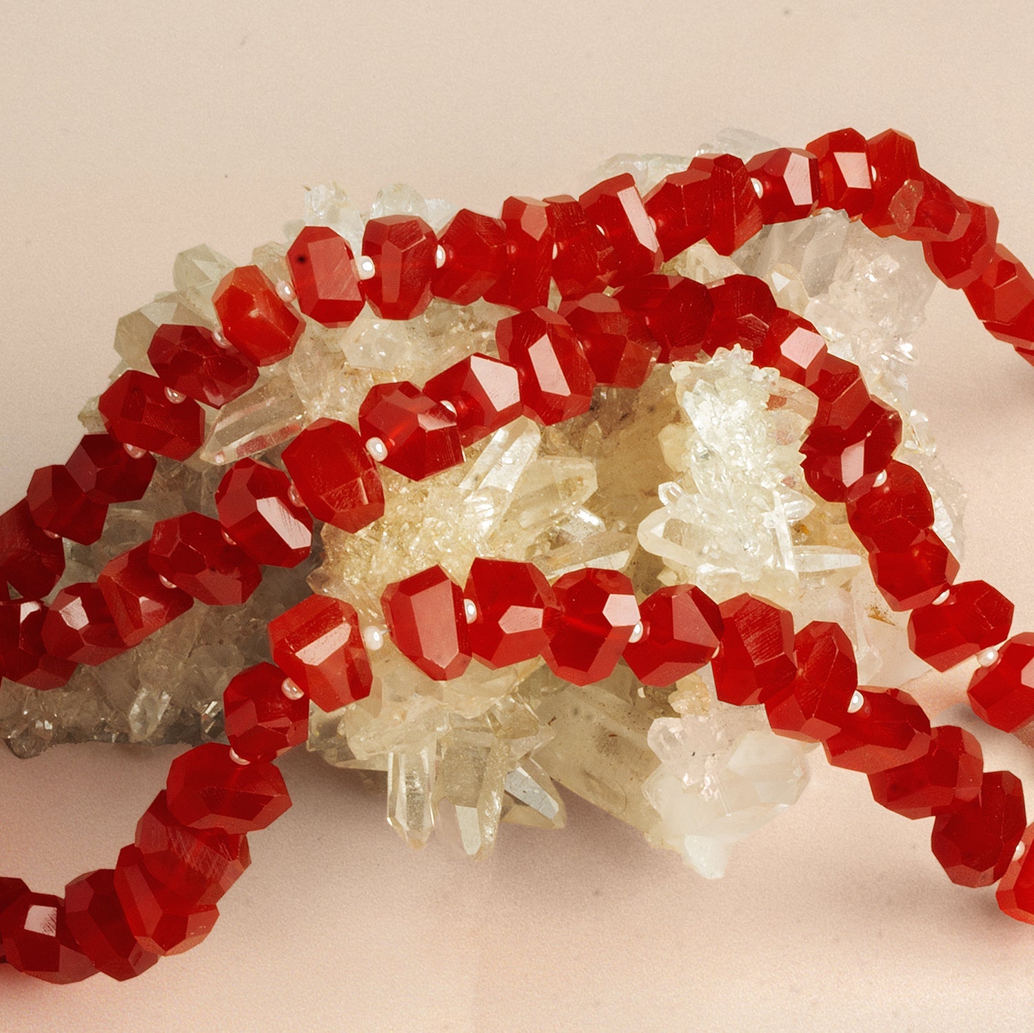 7 - 11mm Carnelian Faceted Nuggets 8 inch 25 beads - The Bead Traders