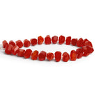 7 - 11mm Carnelian Faceted Nuggets 8 inch 25 beads - The Bead Traders