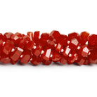 7 - 11mm Carnelian Faceted Nuggets 8 inch 25 beads - The Bead Traders