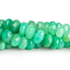 7 - 11mm Chrysoprase Faceted Rondelles 8 inch 35 beads - The Bead Traders
