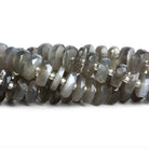 7-11mm Grey Moonstone Faceted Heishis 16 inch 93 beads - The Bead Traders