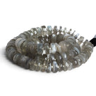 7-11mm Grey Moonstone Faceted Heishis 16 inch 93 beads - The Bead Traders