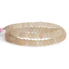 7-11mm Matte Morganite Plain Rondelles 16 inch 75 beads - The Bead Traders