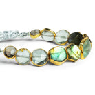 7 - 12mm Gold Leafed Multi Gemstone Beads 3.5 inch 11 beads - The Bead Traders