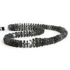 7 - 13mm Platinum Grey Moonstone Faceted Rondelles 15 inch 85 beads - The Bead Traders