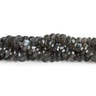 7 - 13mm Platinum Grey Moonstone Faceted Rondelles 15 inch 85 beads - The Bead Traders