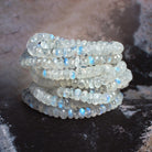 7-13mm Rainbow Moonstone Faceted Rondelle 16 inch 85 beads - The Bead Traders