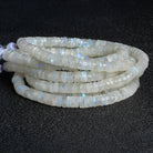7 - 13mm Rainbow Moonstone Plain Heishis 16 inch 130 beads - The Bead Traders